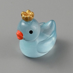 Светло-Голубой Украшения в виде короны из светящейся смолы, светится в темноте, Микропейзаж мох аквариум ландшафтное украшение, Небесно-голубой, 18.5x17x13 мм