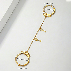 Chapado en Oro Real 18K Anillos dobles de latón con micro circonitas cúbicas para mujer, clave, real 18 k chapado en oro, 18~19 mm