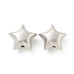 Платина Стойки обшивки латунные бусины, без свинца и без кадмия, долговечный, звезда, платина, 22x21x10 мм, отверстия : 2 mm и 3 мм