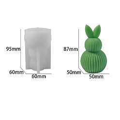 Белый Силиконовые формы для кроликов, формы для свечей, формы для литья гипсовой смолы, белые, 6x9.5 см