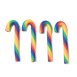 Разноцветный Рождественские бусины из полимерной глины ручной работы, шоколадная конфета, без отверстия , красочный, 48~54x14~17x3~5 мм