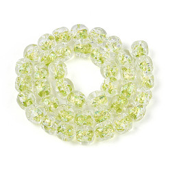 Зелено-Желтый Нити из фольги в технике лэмпворк, баррель, зеленый желтый, 10~11x9~10x9~10 мм, отверстие : 0.9~1.2 мм, около 40 шт / нитка, 15.94~16.46'' (40.5~41.8 см)