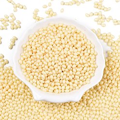 Лимонный шифон Выпечка расписных стеклянных бусин, овальные, лимонный шифон, 5x3.5 мм, отверстие : 0.8 мм, Около 5000 шт / фунт