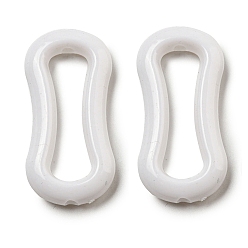 Белый Непрозрачные акриловые бусины, число 8 форма, белые, 35x17x5 мм, отверстие : 2.2 мм, о 320 шт / 500 г.