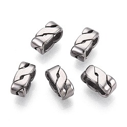 Античное Серебро 304 из нержавеющей стали европейские шарики, бусины с большим отверстием, прямоугольные, античное серебро, 8x4x5 мм, отверстие : 6x2.5 мм