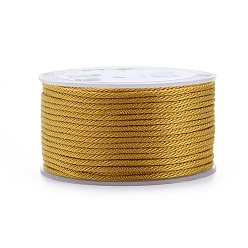 Goldenrod Polyester Braided Cords, for Jewelry Making Beading Crafting, Goldenrod, 2mm, about 21.87 yards(20m)/roll