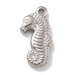 Sea Horse Антикоррозийные 304 подвески из нержавеющей стали, цвет нержавеющей стали, морской конек, 20.5x10x3 мм, отверстие : 1.8 мм
