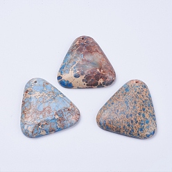 Imperial Jasper Natural Regalite/Imperial Jasper/Sea Sediment Jasper Big Pendants, Dyed, Triangle, 46x51x8.5~9mm, Hole: 2mm