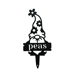 Черный Этикетка для гороха, Металлический садовый кол гнома/гнома на тему Хэллоуина, грунтовая вставка декор, чёрные, 300x140 мм