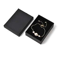 Золотой Регулируемые браслеты-слайдеры, Боло браслеты, с латунной коробки цепей, естественно жемчуг, кубический цирконий и картонная упаковочная коробка, золотые, 9-1/2 дюйм (24 см)