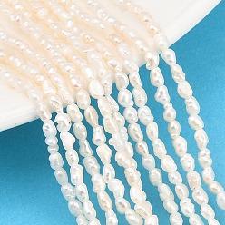 Бежевый Нити из натурального культивированного пресноводного жемчуга, рис, класс 2а+, бежевые, 1.8~2.3 мм, отверстие : 0.5 мм, около 98~101 шт / нитка, 13.77'~14.17''' (35~36 см)