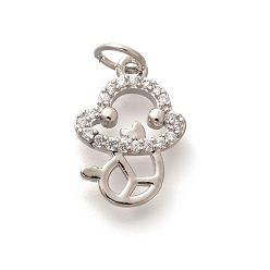 Змея Стойка металлическая латунная микропрофилированная кубическая циркония подвески, долговечный, без свинца и без кадмия, знаки зодиака амулеты, с целью перехода в кольце, змея, 15x10x2 мм