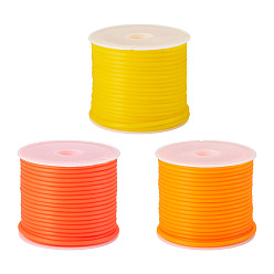 (52) Непрозрачная лаванда 15м 3 цвета полые трубы ПВХ трубчатый шнур из синтетического каучука, обернутый вокруг белой пластиковой катушке, разноцветные, 2 мм, отверстие : 1 мм, около 5.47 ярдов (5 м) / цвет