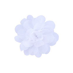 Weiß Handgefertigte gewebte Ornament-Accessoires, 3d Blume aus Chiffonstoff, weiß, 50 mm