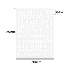 Белый Самоклеящиеся наклейки с буквами и цифрами из ПВХ, для праздничных декоративных подарков, белые, 297x210 мм