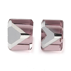 Розово-Коричневый K9 стеклянные имитации австрийских хрустальных бусин, без отверстия , квадратный, розово-коричневый, 6x6x6 мм