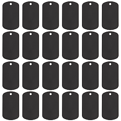 Черный 100шт. алюминиевые подвески, пустые теги, прямоугольные, чёрные, 50x29x1 мм, отверстие : 3.5 мм
