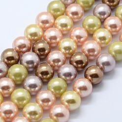 (52) Непрозрачная лаванда Оболочки жемчужина бисер нитей, круглые, разноцветные, 8 мм, отверстие : 1 мм, около 50 шт / нитка, 15.7 дюйм