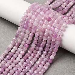 Кунсайт Природные кунцит бисер нитей, граненые, кубические, 4x4x4 мм, отверстие : 0.7 мм, около 95 шт / нитка, 14.96'' (38 см)