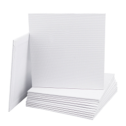 White Painting Canvas Panel Drawing Boards, Square Canvas Panels, for DIY Art Painting, White, 15x15x0.3cm