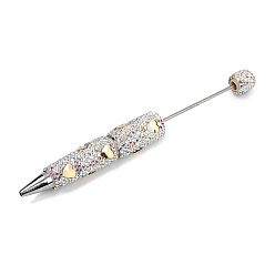 Свет Топаз Полимерная глина стразы шариковая ручка, бисерная ручка, с железной фурнитурой, для индивидуальной ручки с ювелирными бусинами, сердце, светлый топаз, 145x15~16 мм