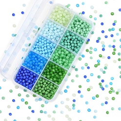 (52) Непрозрачная лаванда 1500 шт. 10 стили имитация нефрита стеклянные бусины, граненые, шайба, разноцветные, 4x3 мм, отверстие : 0.4~1 мм, 150 шт / стиль