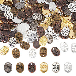 (52) Непрозрачная лаванда Тибетский стиль овальные амулеты, разноцветные, 7.4x7.2x1.7см, 360pcs / коробка