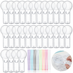 (52) Непрозрачная лаванда 120шт. пластиковая лупа, с 120шт. нейлоновым держателем для карт и шнурком, разноцветные, 415x9x5 мм