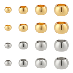 Золотой & Цвет Нержавеющей Стали 800 шт. 8 стили 304 проставки из нержавеющей стали, рондель, золотые и нержавеющая сталь цвет, 1.5~3x0.8~2 мм, отверстие : 0.8~1.4 мм, 100 шт / стиль