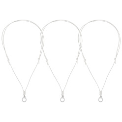 Белый 12шт. вощеный полиэстеровый шнур для ручки, с силиконовыми кольцами, зажимы для ручек, белые, 783 мм