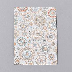 Цветок Картонных карт дисплей ювелирных изделий, для подвешивания сережек и ожерелий, прямоугольные, красочный, цветочным узором, 9x6x0.05 см, отверстие: 0.2 см, 100 шт / мешок