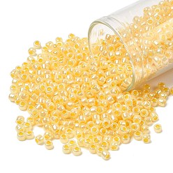 (902) Ceylon Lemon Chiffon Тохо 8/0 круглые бусины, японский бисер, (902) цейлонский лимонный шифон, 8/0, 3 мм, отверстие : 1 мм, Около 222 шт / 10 г