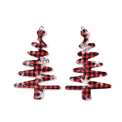Рождественская елка Большие кожаные подвески, Новогодняя тема, огнеупорный кирпич, рождественская елка, 63.5x39x2 мм, отверстие : 5 мм