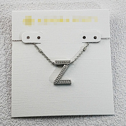 Letter Z Латунные инициальные подвески-ожерелья для женщин, платина, Письмо Z, 15.75 дюйм (40 см)