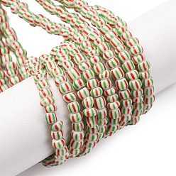 Белый Бусы лэмпворк ручной работы, 3 тон, колонка, белые, 4~5.5x2~4 мм, отверстие : 1.8 мм, около 130 шт / нитка, 14.96~15.16 дюйм (38~38.5 см)