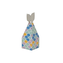 Colorful Folding Cardboard Candy Boxes, Wedding Gift Wrapping Box, Mermaid, Colorful, 5x5x14.5cm