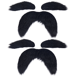 Черный Мягкая ткань, имитирующая бороду, 2 пара бровей, аксессуары для костюмов на маскарадную вечеринку, чёрные, 2 мм