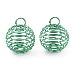 Зеленый Подвески из железной спирали, электрофорез, конус, зелёные, 24x19 мм, отверстие : 5.2 мм