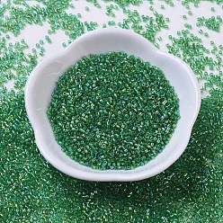 (DB0152) Transparent Green AB MIYUKI Delica Beads, Cylinder, Japanese Seed Beads, 11/0, (DB0152) Transparent Green AB, 1.3x1.6mm, Hole: 0.8mm, about 10000pcs/bag, 50g/bag