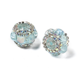 Светло-голубой Акриловые бусины-рондели со стразами, со смоляными звездными кабошонами, для ручек с бусинами, брелки, ювелирные изделия и ремесла, светло-голубой, 19.5x14.5 мм, отверстие : 2.5 мм