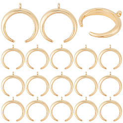 Light Gold 30 подвески из сплава шт., двойной рог / полумесяц, золотой свет, 26x24.5x4.5 мм, отверстие : 1.8 мм