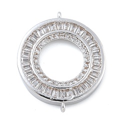 Платина Стойка покрытие латунь прозрачный кубический цирконий кольцо соединительные подвески, долговечный, без кадмия и без свинца, платина, 22x18.5x3 мм, отверстие : 0.8 мм