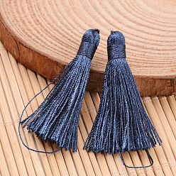 Marine Blue Nylon Thread Tassel Big Pendant Decorations, Marine Blue, 43x6mm