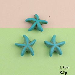 Морская звезда Подвески из синтетической бирюзы в богемном стиле, очарование морских животных, морская звезда, 14 мм