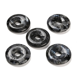 Larvikite Подвески из натурального ларвикита, подвески в виде пончиков/пи-дисков, 30x6.5 мм, отверстие : 7.5 мм