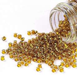 (2156S) Silver Lined Honey Amber Круглые бусины toho, японский бисер, (2156 s) медовый янтарь с серебряной подкладкой, 11/0, 2.2 мм, отверстие : 0.8 мм, Около 50000 шт / фунт