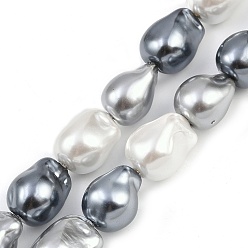 (52) Непрозрачная лаванда Гальванические стеклянные бусины, имитации жемчуга, самородки, разноцветные, 16~18x13~13.5x13~13.5 мм, отверстие : 1.2 мм, около 29 шт / нитка, 15.75'' (40 см)