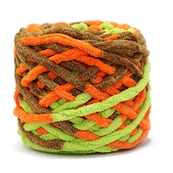 Разноцветный Мягкая полиэфирная пряжа для вязания крючком, толстая пряжа для шарфа, пакет, изготовление подушек, сегмент окрашенный, красочный, 7 мм, около 43.74 ярдов (40 м) / моток