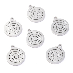 Нержавеющая Сталь Цвет Не тускнеющие 304 подвески из нержавеющей стали, лазерная резка, вихревые, цвет нержавеющей стали, 14x11.5x1.1 мм, отверстие : 1.4 мм