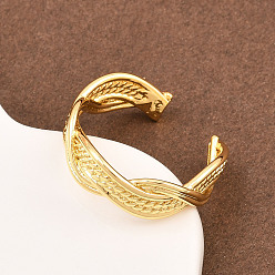 Настоящее золото 18K Латунные кольца-манжеты для женщин, долговечный, стойки покрытие, реальный 18 k позолоченный, 6 мм, регулируемый